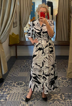 Pennyblack Black & White Floral Print Shirt Dress