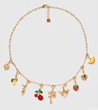 Nali Gold Fruit Charm Necklace