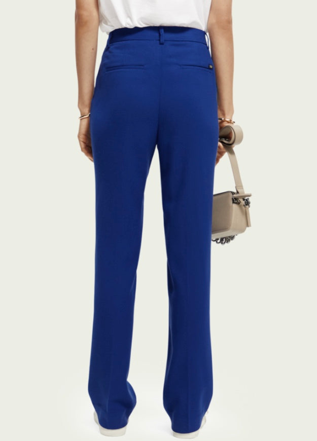 Scotch & Soda straight-leg tailored blue trousers