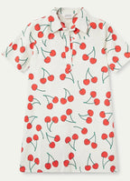 Compania Cherry Print a short Shift Dress