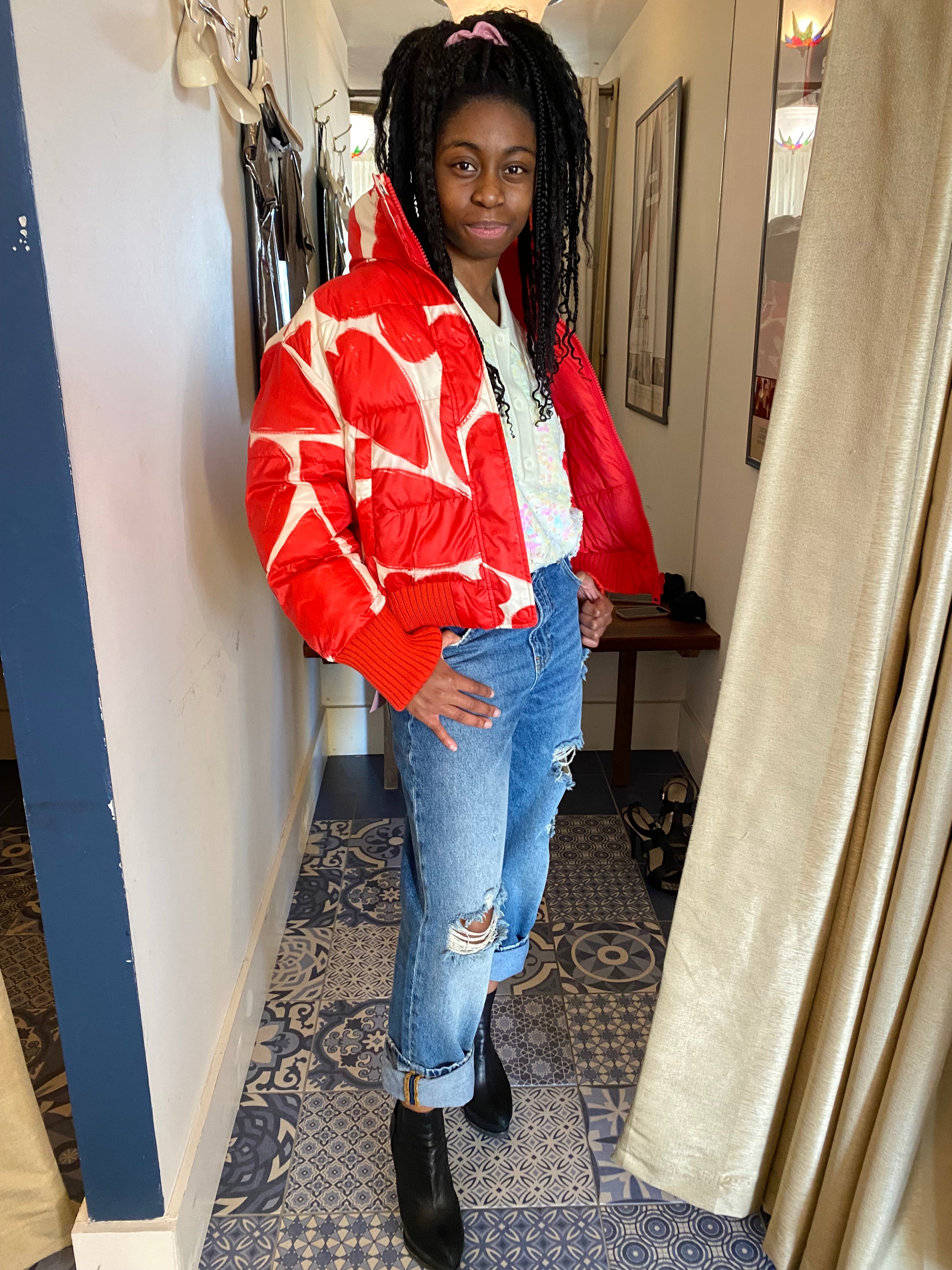 Essentiel Antwerp Red Heart Reversible Bomber