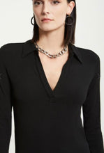 Load image into Gallery viewer, Ottod’Ame Black Jersey Collared Midi Dress
