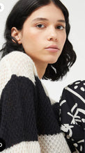 Load image into Gallery viewer, Compania Black &amp; Soft White Crochet Fine Knit Jumper

