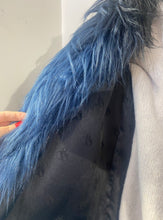 Load image into Gallery viewer, Scotch &amp; Soda Blue / Black Faux Fur Jacket
