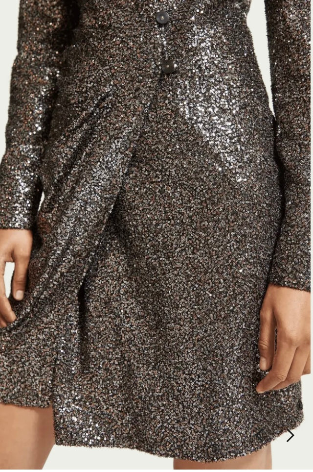 Scotch & Soda Sequin Wrap Mini Dress
