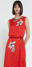 Load image into Gallery viewer, Ottod’Ame Red Satin Floral Column Dress
