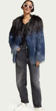 Load image into Gallery viewer, Scotch &amp; Soda Blue / Black Faux Fur Jacket
