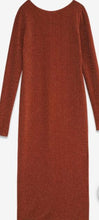 Load image into Gallery viewer, Ottodame Tobacco Long Lurex Reversible Dress
