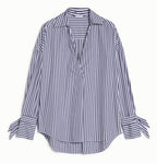 PENNYBLACK Navy & White Striped Oversized Shirt