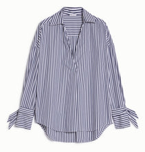 Load image into Gallery viewer, PENNYBLACK Navy &amp; White Striped Oversized Shirt
