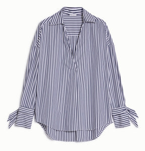 PENNYBLACK Navy & White Striped Oversized Shirt