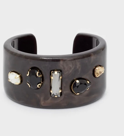 Nali Black Resin Bracelet with crystals