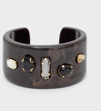 Load image into Gallery viewer, Nali Black Resin Bracelet with crystals
