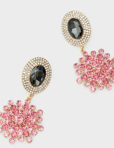 Nali Pink & Grey Party Dangling Earrings