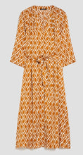 Load image into Gallery viewer, PennyBlack Tobacco &amp; Soft White Diamond Print Shirt Dress
