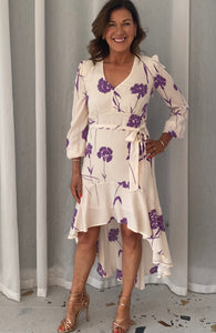 Twinset Lilac Wisteria Dip Hem Crepe Dress