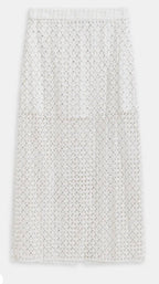 Essentiel Antwerp White Mesh Skirt with Bead Embellishment