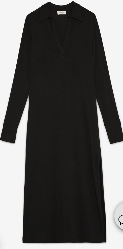 Ottod’Ame Black Jersey Collared Midi Dress