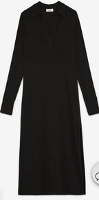 Ottod’Ame Black Jersey Collared Midi Dress