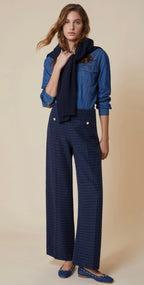 PennyBlack Navy / Black Tweed Weave Wide Leg Trousers