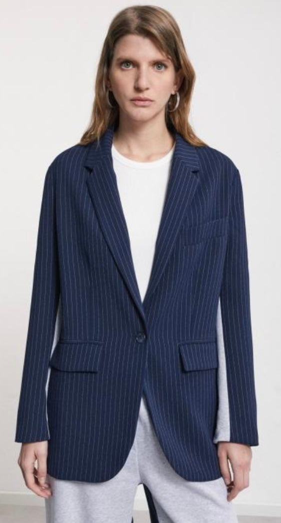 Ottod’Ame Navy Pin-Stripe & Grey Jersey Blazer