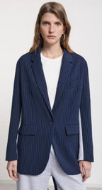 Ottod’Ame Navy Pin-Stripe & Grey Jersey Blazer
