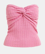 Essentiel Antwerp Pink Knitted Strapless Top