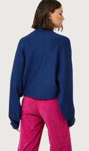 Load image into Gallery viewer, Compania Fantastica Navy Blue Rolled Neck Fine Knit Sweater
