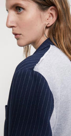Ottod’Ame Navy Pin-Stripe & Grey Jersey Blazer