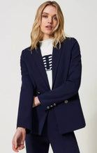 Load image into Gallery viewer, Twinset Navy Blazer with oval T  Bullons
