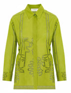 Beatrice B Green Broderie Anglaise Shirt