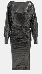 Essentiel Antwerp Black & Silver Metallic Stretch Bodycon Dress