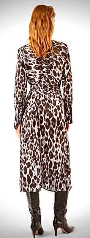 PENNYBLACK Black & Grey Leopard Print Dress