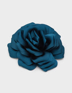 Nali Black Satin Rose Corsage Brooch / Hair Clip