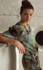 RDF Khaki Green Marble Print Loose Lounge Wear Trousers