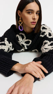 Essentiel Antwerp Black Chunky Ribbed Knit Jumper