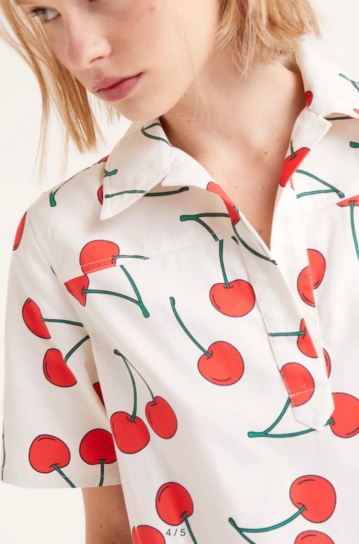 Compania Cherry Print a short Shift Dress