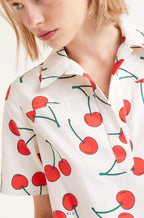 Compania Cherry Print a short Shift Dress