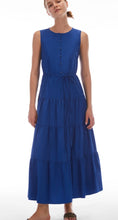 Load image into Gallery viewer, PENNYBLACK Blue Cotton Tiered Midi Dress
