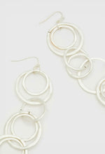 Load image into Gallery viewer, Nali Silver Olympia Hoop Dangly Earrings
