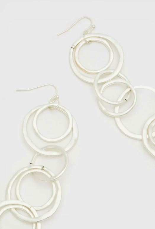 Nali Silver Olympia Hoop Dangly Earrings