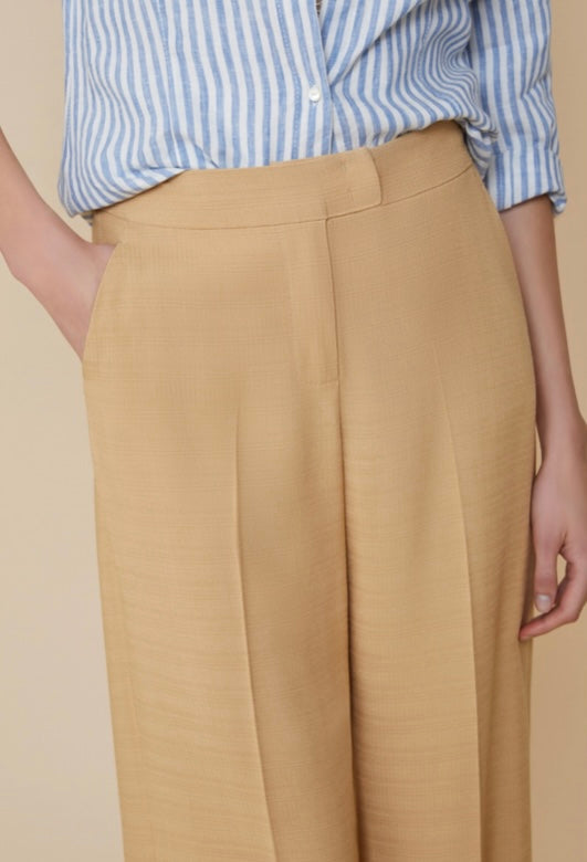 PennyBlack Camel Wide Leg Fluid Trousers