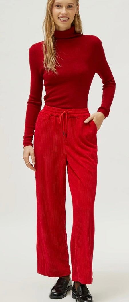 Compania Fantastica Red Cordoroy Palazzo Pants