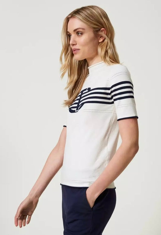 Twinset Two Tone Turtle Neck Sweater