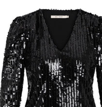 Load image into Gallery viewer, RDF Jet Black Sequins Long Sleeve Top
