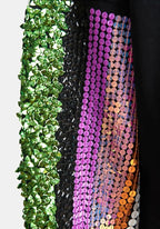 Essentiel Antwerp Black Sweatshirt with Multicoloured Sequin Embroideries