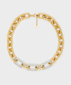Nali Stainless Steel Chain Link Gold & Silver Necklace