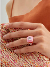 Load image into Gallery viewer, Nali Double Enamel &amp; Crystal in Pink / Red Ring
