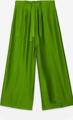 Ottod’Ame Green Satin Sarong Palazzo Pants