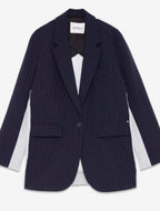 Ottod’Ame Navy Pin-Stripe & Grey Jersey Blazer